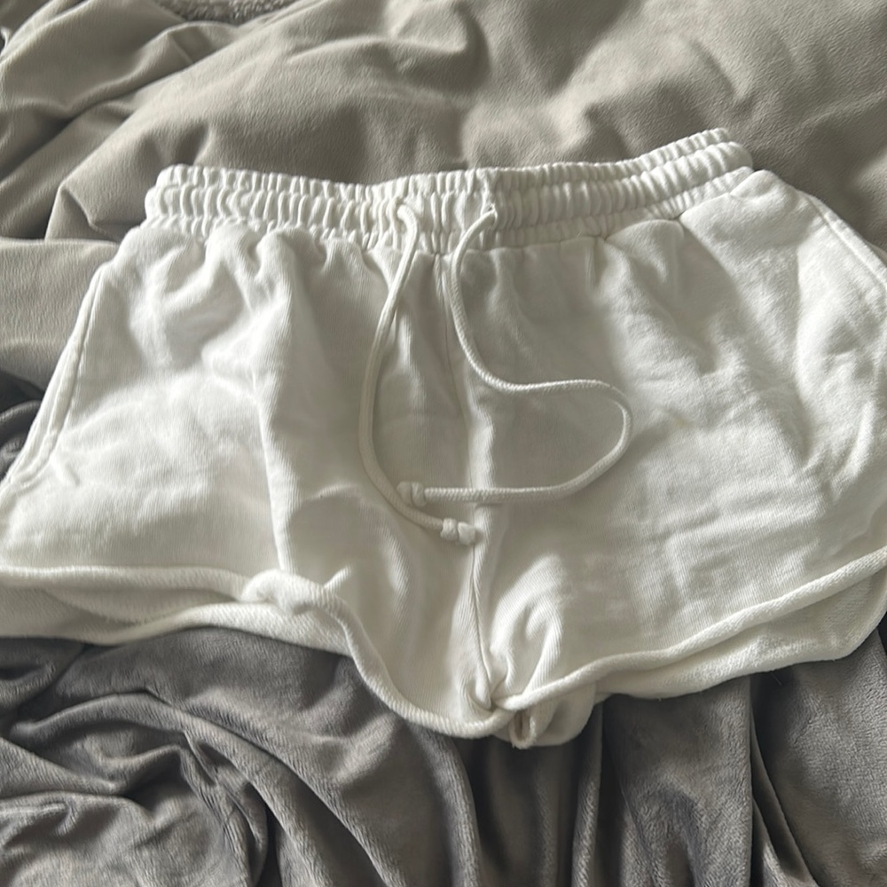 White sweat shorts
